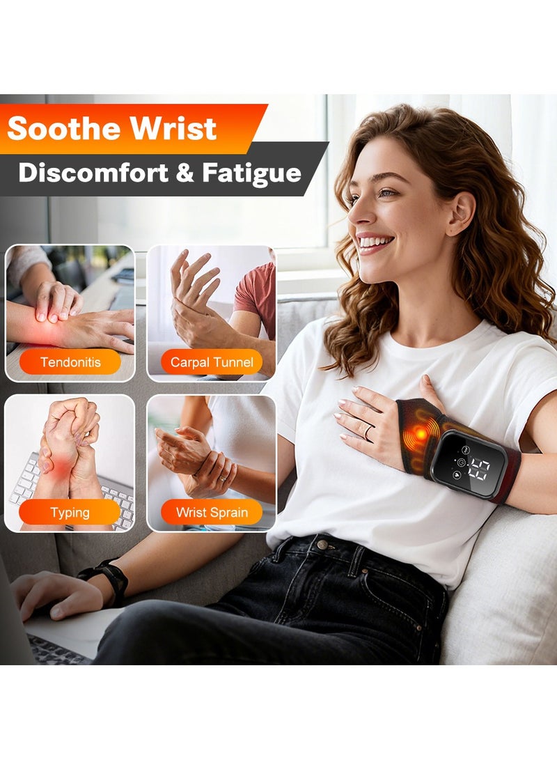 general Smart Temperature Control Wrist Massager - 3 Gears Vibration & Heated Wrist Brace, Electric Hand Massager for Pain Relief - Image 2