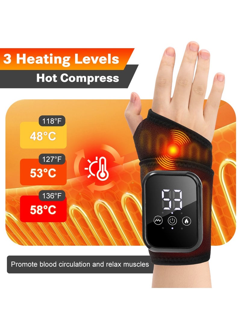 general Smart Temperature Control Wrist Massager - 3 Gears Vibration & Heated Wrist Brace, Electric Hand Massager for Pain Relief - Image 3