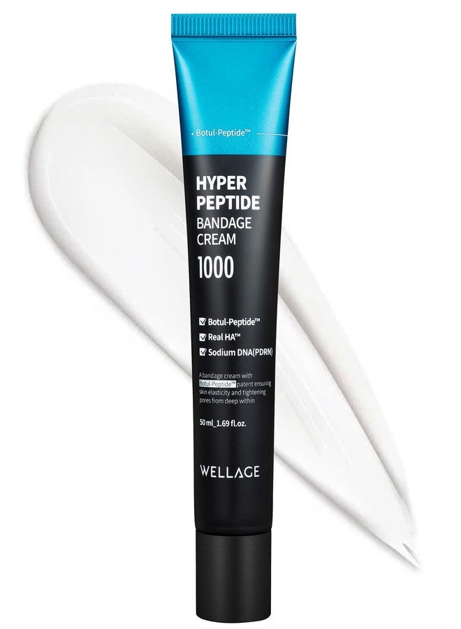 WELLAGE Hyper Peptide Bandage Cream - High-Peptide with Hypoallergenic Salmon DNA PDRN Panthenol Ceramide, Advanced Anti-Aging Korean Face Cream, Pore Elasticity, Plumping, Evens Texture, 1.69 oz - Image 1