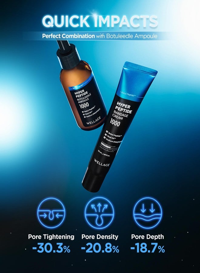 WELLAGE Hyper Peptide Bandage Cream - High-Peptide with Hypoallergenic Salmon DNA PDRN Panthenol Ceramide, Advanced Anti-Aging Korean Face Cream, Pore Elasticity, Plumping, Evens Texture, 1.69 oz - Image 3