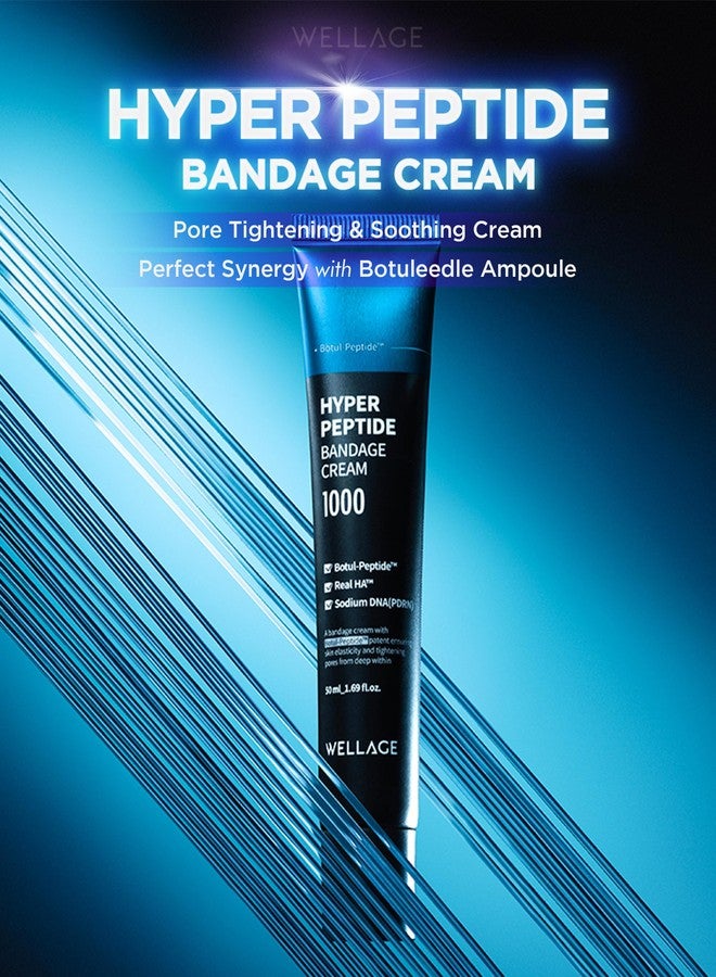 WELLAGE Hyper Peptide Bandage Cream - High-Peptide with Hypoallergenic Salmon DNA PDRN Panthenol Ceramide, Advanced Anti-Aging Korean Face Cream, Pore Elasticity, Plumping, Evens Texture, 1.69 oz - Image 2