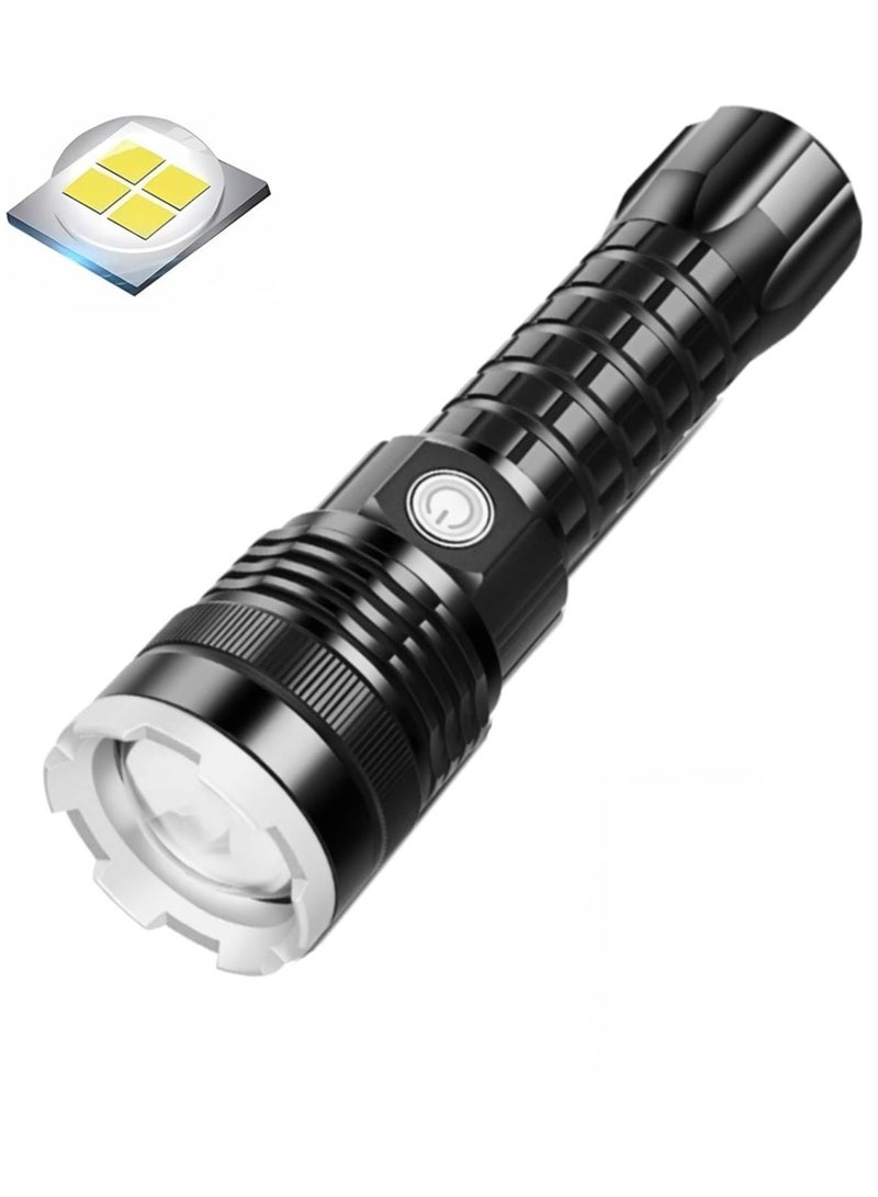 P90 Super Light Rechargeable LED Flashlight, High Lumens Super Bright Powerful Flash Lights, Handheld Flashlight - Image 1
