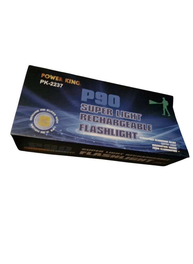 P90 Super Light Rechargeable LED Flashlight, High Lumens Super Bright Powerful Flash Lights, Handheld Flashlight - Image 4