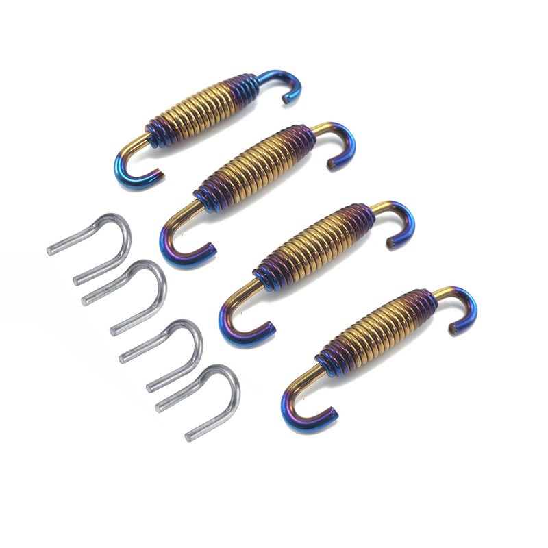 Motorcycle Exhaust Springs 58 mm228 Exhaust Pipe Muffler Swivel Springs Exhaust Spring Hook Fasteners Exhaust Pipe Spring with Swivel Hooks Set of 8 Colorful