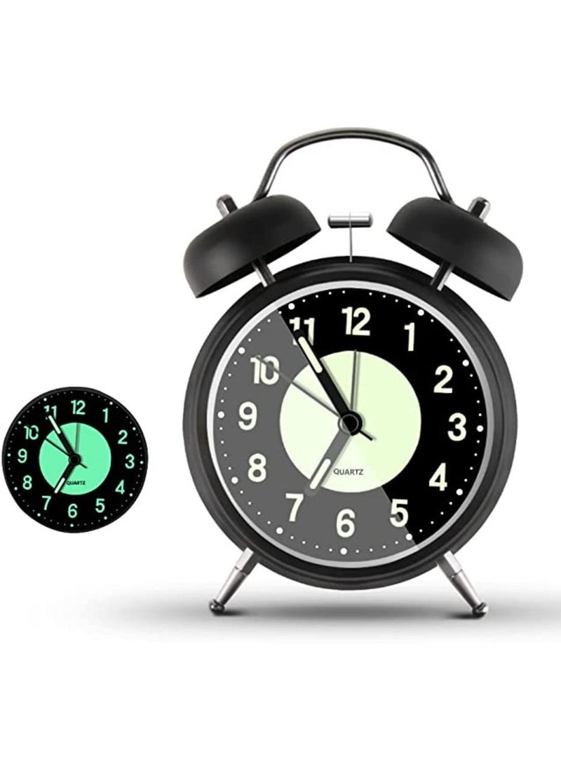 MIRFA - Twin Bell Alarm Clock, Loud Alarm Clock with Backlight for Bedroom, Twin Bell Alarm Clock for Bedside Desk Back for School Home and Office - Image 1