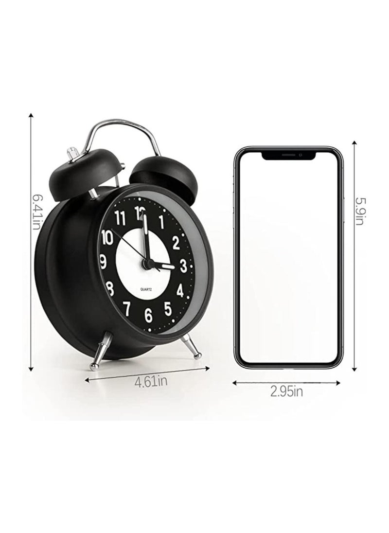 MIRFA - Twin Bell Alarm Clock, Loud Alarm Clock with Backlight for Bedroom, Twin Bell Alarm Clock for Bedside Desk Back for School Home and Office - Image 1