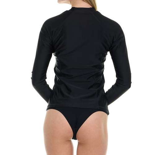 Hurley Rash Guard for Women Full Zip, Zip Up Long Sleeve Swim Shirts for Women, Surfing Top UPF 50+ SPF Sun & UV Protection Black - Image 4