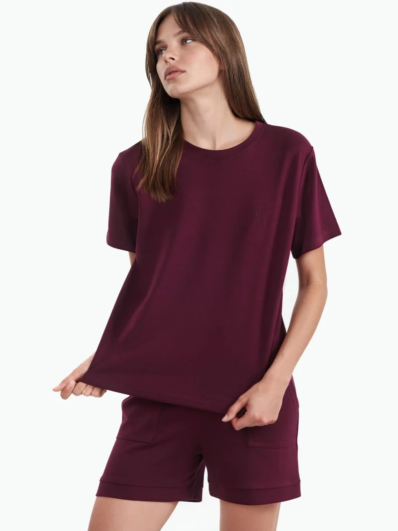 هيكاب Crew Neck Embroidered Two-Piece Co-ord Set