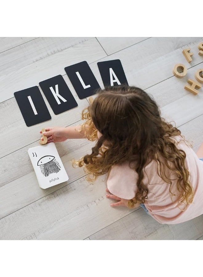 Wee Gallery Educational Flashcards for Babies, Black and White Animal Alphabet Learning Cards, Double Sided, Ideal for Visual Stimulation, Cognitive Development in Babies and Toddlers - Image 3
