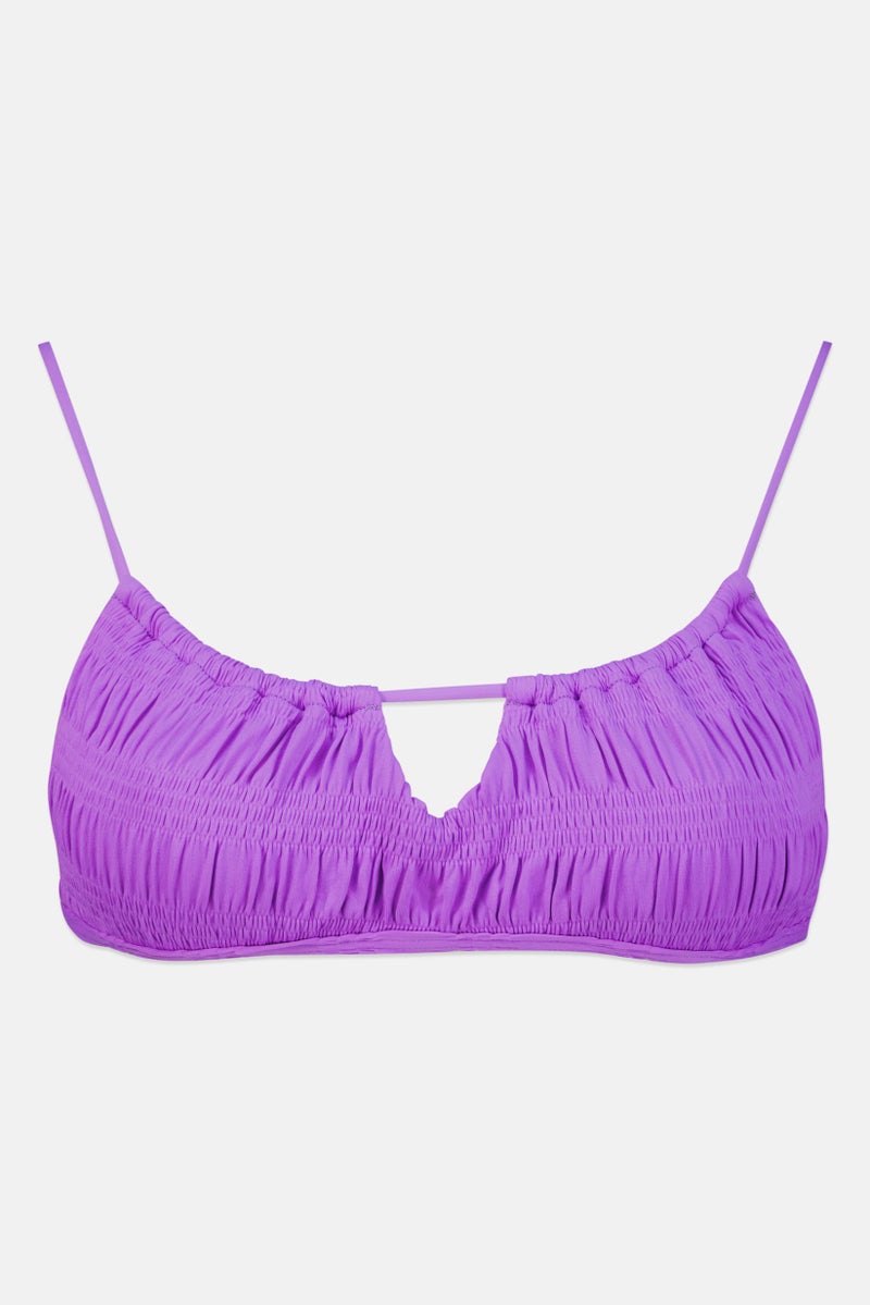 Bershka Women Solid Bikini Top, Purrple - Image 3