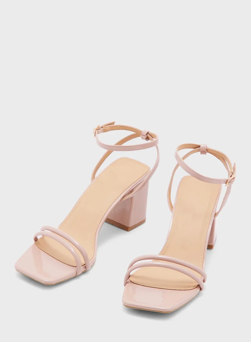Truffle Block Heel Double Front Strap Sandal