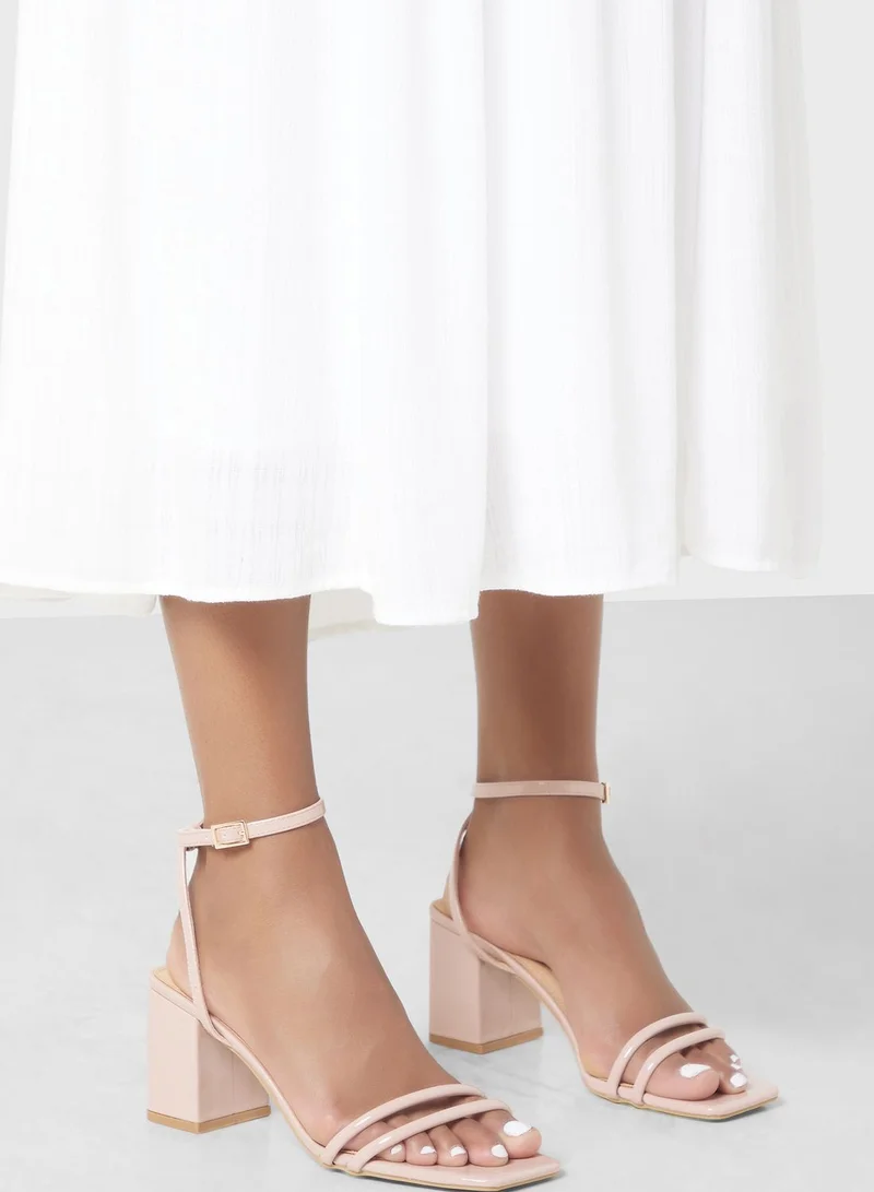 Truffle Block Heel Double Front Strap Sandal