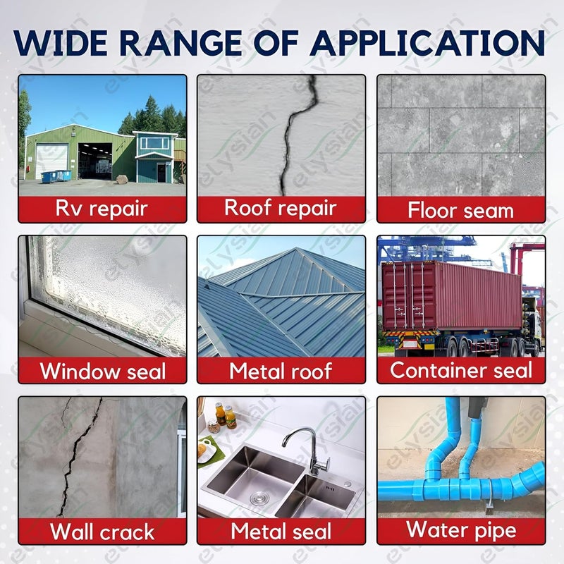 Elysian Aluminum Foil Butyl Rubber Waterproof Tape for Pipe Leakage, Roof Crack, Window Sealing | High Adhesion Sealant Tape for Outdoor Repair & PVC Plumbing Pipes (Silver, Set of 1) - Image 5