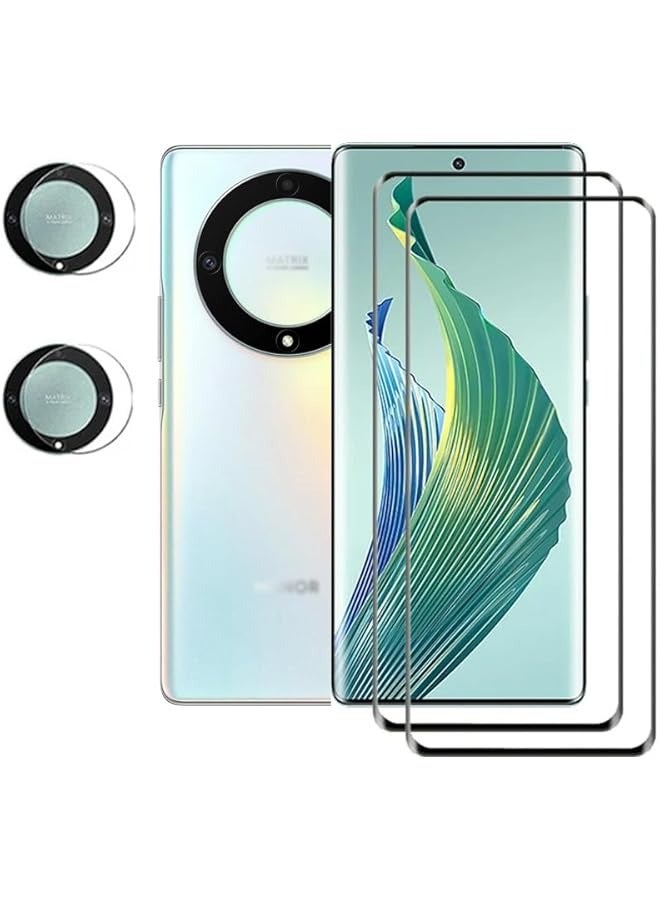 PROMASS Compatible for Honor X9A Screen Protector Tempered Glass - Anti-Drop, Anti-Scratch, High-Definition & High-Transparency, 2 Tempered Films & 2 Lens Protection Films - Image 1