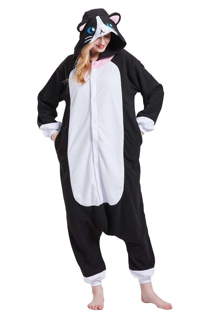 Magicalani Black Cat Onesie Adult – Soft Polyester Animal Pajamas | Cozy Winter Sleepwear & Cute for Men & Women - Image 5