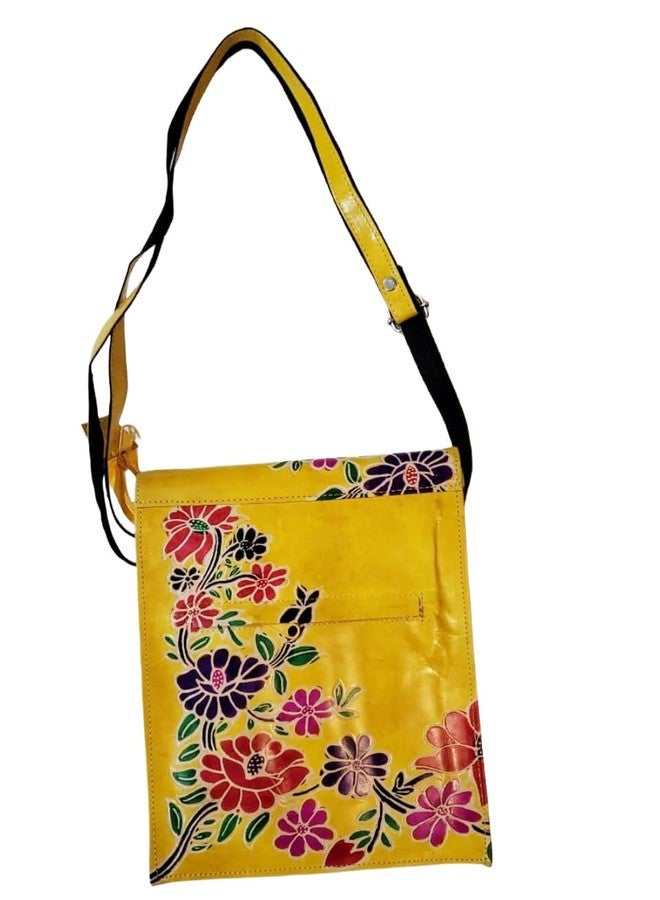 CLASSIQUE Shantiniketan Printed Crossbody Passport Sling Bag for Women 11 x 9 Inches (Yellow) - Image 4