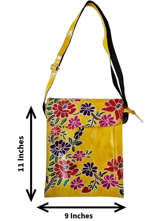 CLASSIQUE Shantiniketan Printed Crossbody Passport Sling Bag for Women 11 x 9 Inches (Yellow) - Image 2