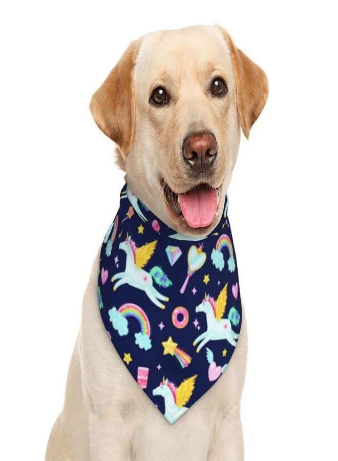 Yilad Unicorn Rainbow Stars Dog Bandana Scarf Triangle Bibs Pet Accessories Cat Kerchief - Image 1