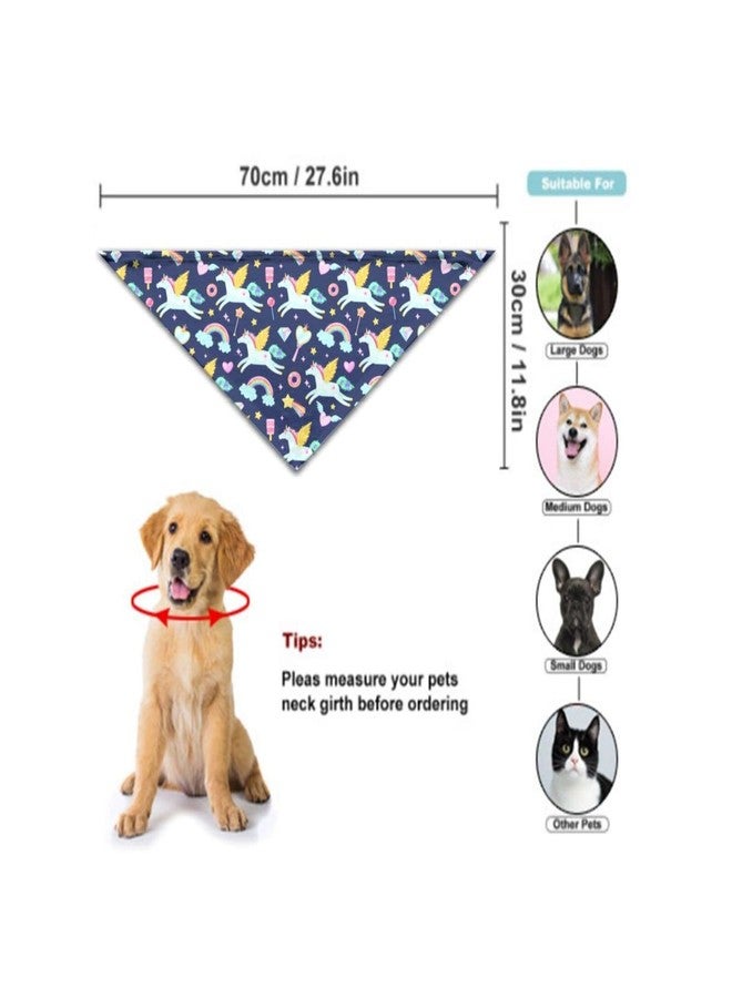 Yilad Unicorn Rainbow Stars Dog Bandana Scarf Triangle Bibs Pet Accessories Cat Kerchief - Image 2