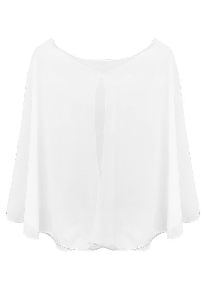 Eorbow طقم شال شيفون من قطعتين من إيوربو، شالات شيفون ناعمة، مناسبة لحفلات الزفاف وفساتين السهرة، غطاء مستوحى من موضة عشرينيات القرن الماضي للنساء، باللونين الأسود والأبيض - Image 3