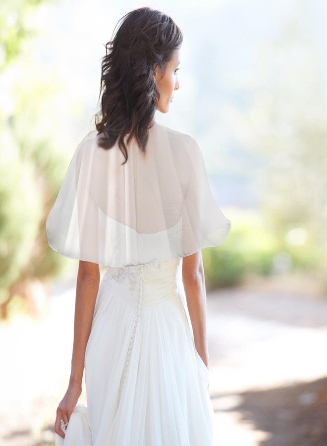 Eorbow طقم شال شيفون من قطعتين من إيوربو، شالات شيفون ناعمة، مناسبة لحفلات الزفاف وفساتين السهرة، غطاء مستوحى من موضة عشرينيات القرن الماضي للنساء، باللونين الأسود والأبيض - Image 5