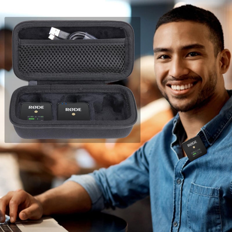 Aenllosi Aenllosi Hard Carrying Case Compatible with Rode Wireless ME Clip/Wireless GO II Dual Channel Compact Digital Wireless Microphone System (black) - Image 5