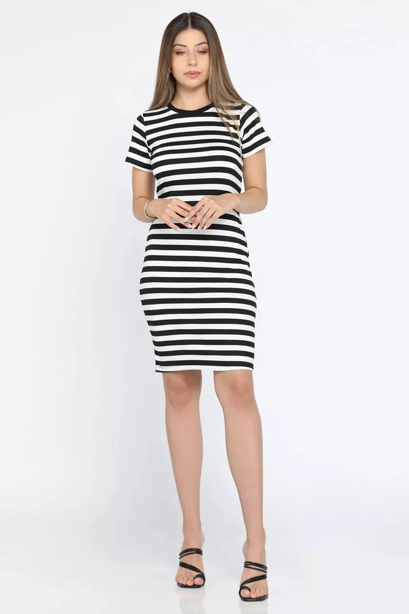 Gülseli Striped Bodycon Dress