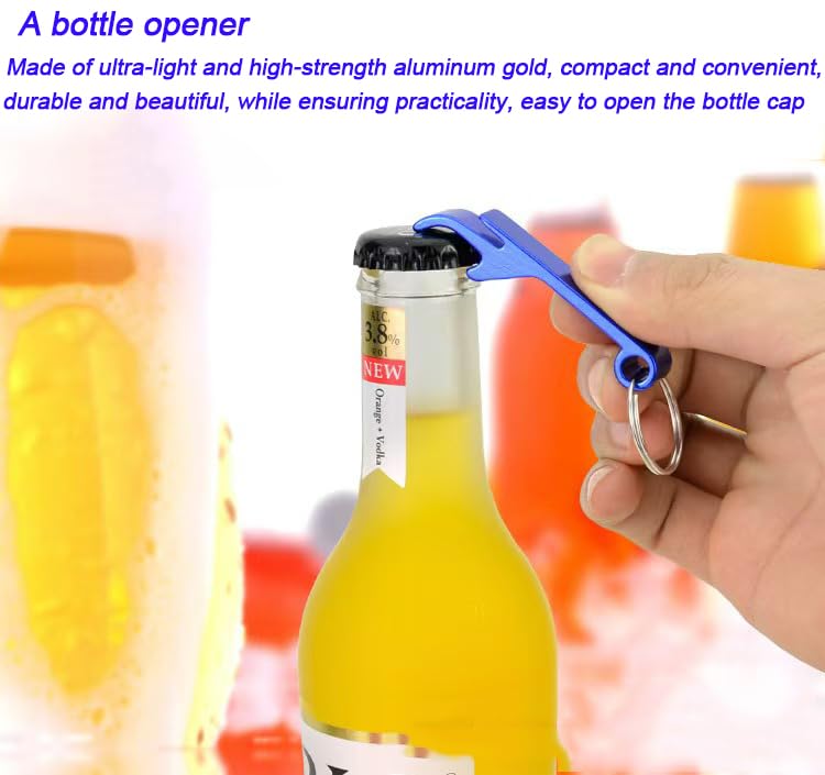 MTOMDY 50 Pcs Bottle opener Keychain Bulk,Soda Beverage Beer Bottle Opener Keychain,Bottle Openers Aluminum Beer Bottle Opener Claw Beverage Keychain Ring for Kitchen,Wedding, Bar,Party(blue) - Image 4
