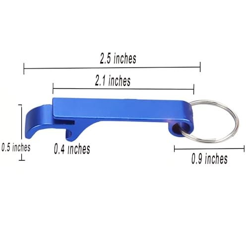 MTOMDY 50 Pcs Bottle opener Keychain Bulk,Soda Beverage Beer Bottle Opener Keychain,Bottle Openers Aluminum Beer Bottle Opener Claw Beverage Keychain Ring for Kitchen,Wedding, Bar,Party(blue) - Image 2