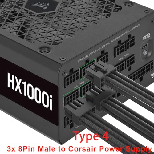 JOYJOM 12VHPWR 90 Degree Right Angle Adapter for Corsair 12VHPWR 16AWG 600W PCIE 5.0 12+4 16 Pin for RTX 4090 4080 3090TI 4070Ti GPU, 3X 8 Pin ONLY for Corsair Modular Power Supply (Type B) - Image 3