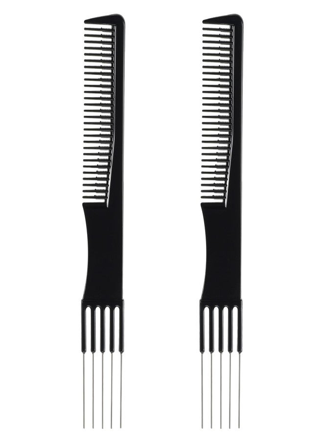 SIMPOR 2 Pcs Teasing Comb with Metal Pick, Lift Teasing Combs for Women, Lift Hair Comb for Hair Styling - Image 1