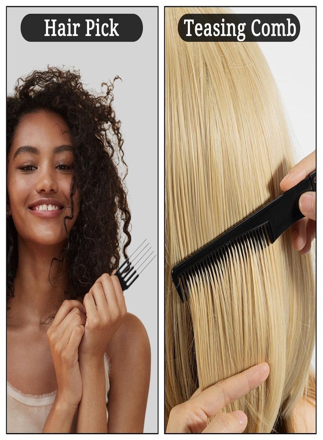 SIMPOR 2 Pcs Teasing Comb with Metal Pick, Lift Teasing Combs for Women, Lift Hair Comb for Hair Styling - Image 3