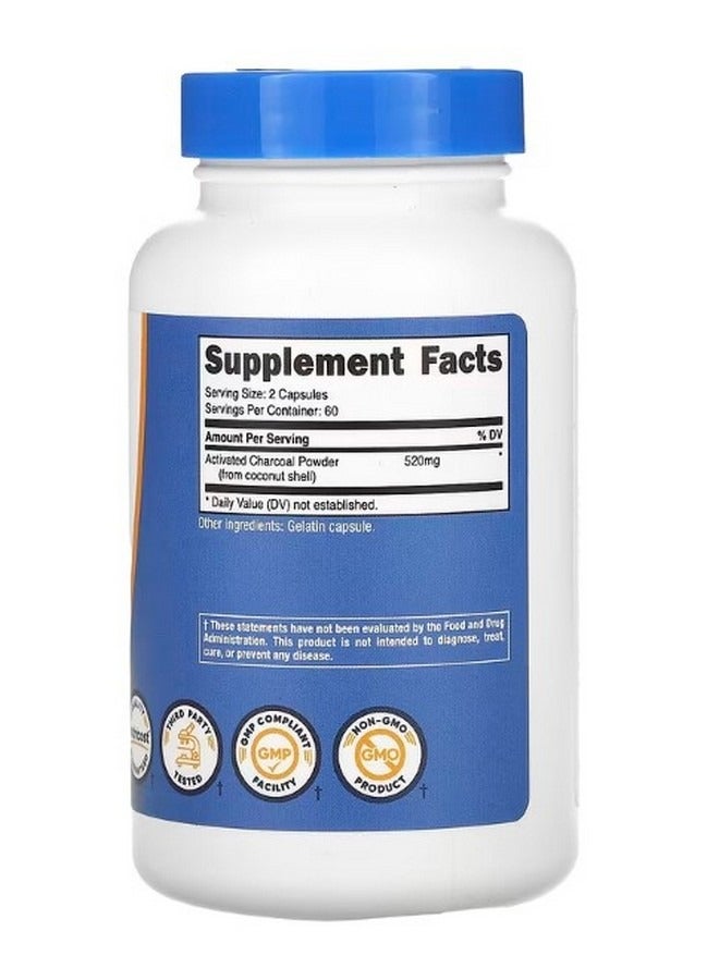 Nutricost Activated Charcoal 520 Mg 120 Capsules 260 Mg Per Capsule - Image 2