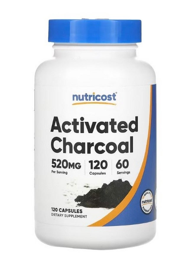 Nutricost Activated Charcoal 520 Mg 120 Capsules 260 Mg Per Capsule - Image 1
