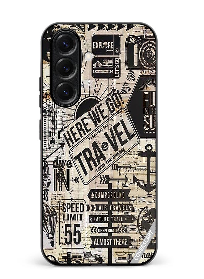 Protective Case Cover For Samsung Galaxy S25 Here We Go Travel Design Multicolour