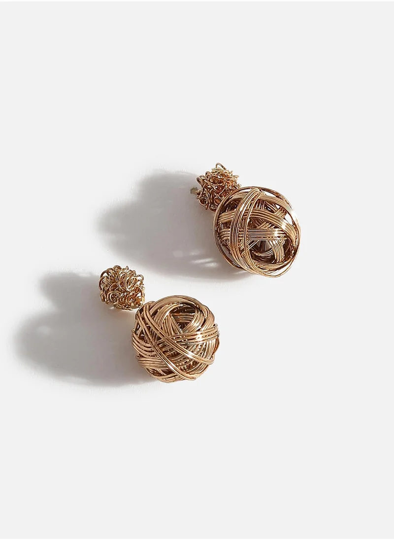 SOHI Rose Gold Bling Stud Earrings