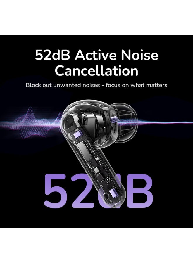 يو جرين سماعات أذن لاسلكية EchoBuds Magic بتقنية البلوتوث ANC 52 ديسيبل مع شاشة لمس ذكية، 12 وظيفة بلمسة واحدة، عمر البطارية (6 ساعات لسماعات الرأس، 30 ساعة إجمالاً)، متوافقة مع سلسلة أيفون 17/16، هواوي - Image 3