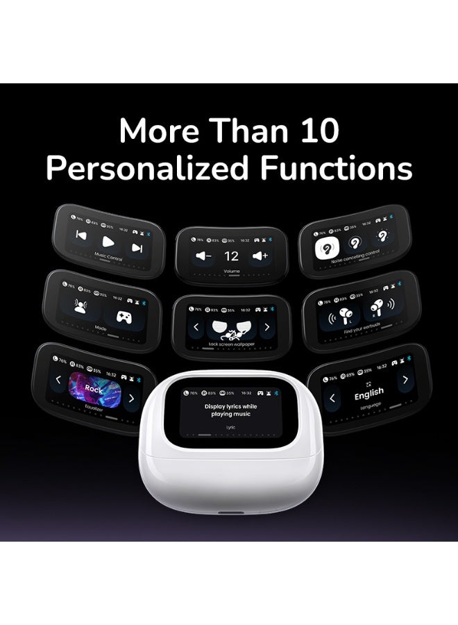 يو جرين سماعات أذن لاسلكية EchoBuds Magic بتقنية البلوتوث ANC 52 ديسيبل مع شاشة لمس ذكية، 12 وظيفة بلمسة واحدة، عمر البطارية (6 ساعات لسماعات الرأس، 30 ساعة إجمالاً)، متوافقة مع سلسلة أيفون 17/16، هواوي - Image 2