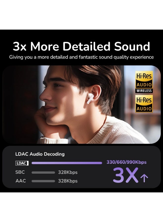 يو جرين سماعات أذن لاسلكية EchoBuds Magic بتقنية البلوتوث ANC 52 ديسيبل مع شاشة لمس ذكية، 12 وظيفة بلمسة واحدة، عمر البطارية (6 ساعات لسماعات الرأس، 30 ساعة إجمالاً)، متوافقة مع سلسلة أيفون 17/16، هواوي - Image 4