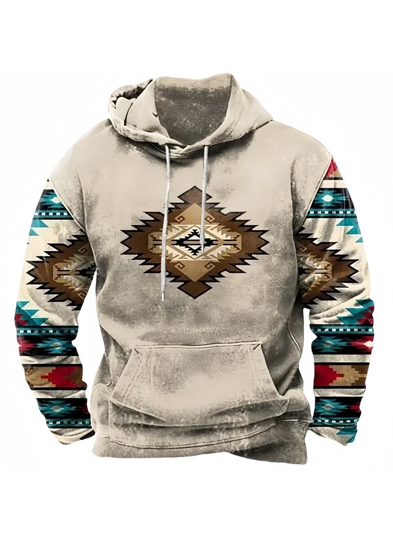 KUYING New Printed Casual Hooded Sweatshirt  - Image 1