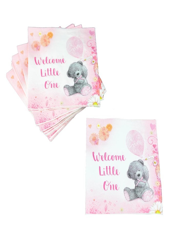 Iconikal 75-Count Baby Shower Party Napkins, Baby Girl, Baby Pink, Disposable Paper Party Napkins, Dinner Size - Image 2