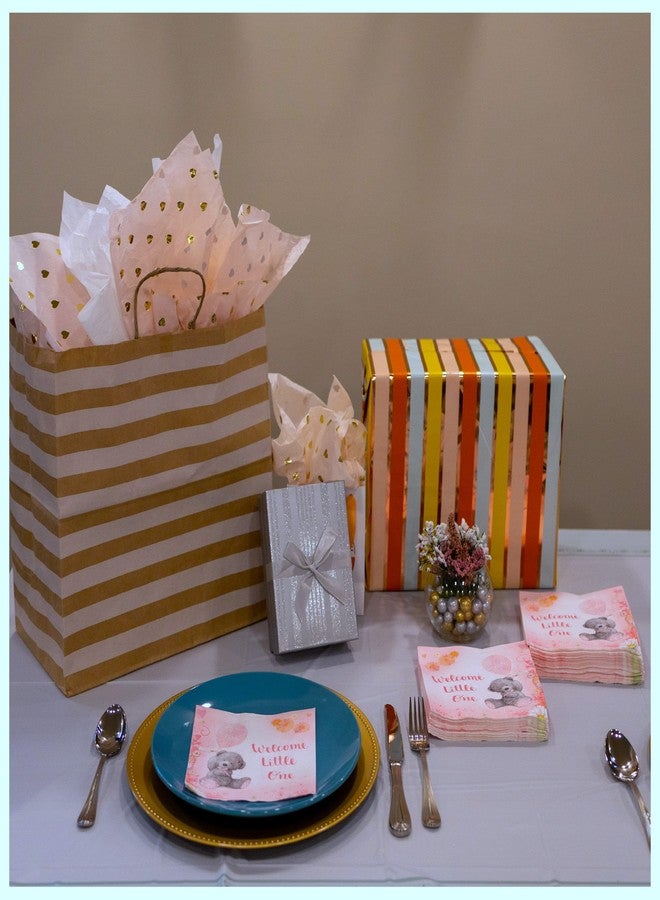 Iconikal 75-Count Baby Shower Party Napkins, Baby Girl, Baby Pink, Disposable Paper Party Napkins, Dinner Size - Image 5