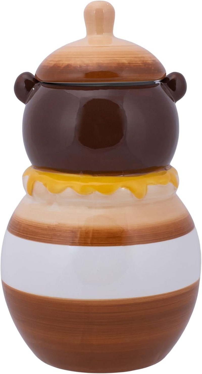 100 North Dolomite Ceramic 11.1 x 6.3 Everyday Cookie & Candy Jar with Airtight Lid: Perfect for Kitchen Canisters, Pet Treat Containers & Decorative Storage, Smiling Brown Bear in Honey Jar - Image 5