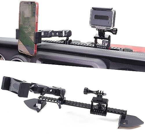 RERPRO JL Dash Mount Phone Holder Action Camera Stand for 20182023 Jeep Wrangler JL 20202023 Gladiator JT Slide Rail Mounts Bracket for GoPro Cell Phone - Image 1