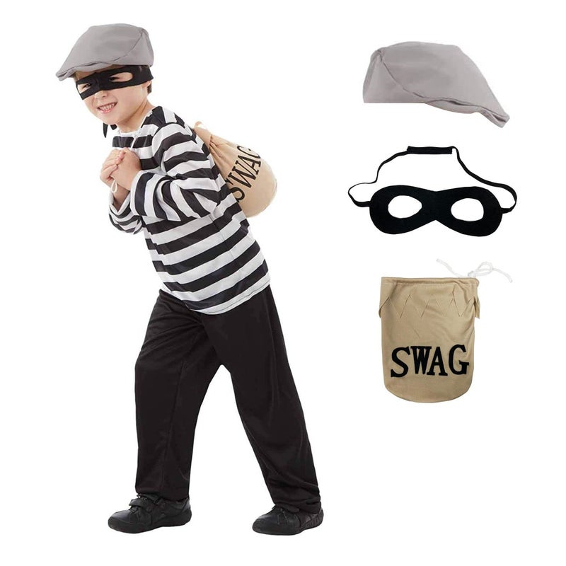 fun shack Robber Costume Kids, Burglar Costume Boys, Robber Costumes for Boys, Book Characters Costumes for Kids, Small - Image 1