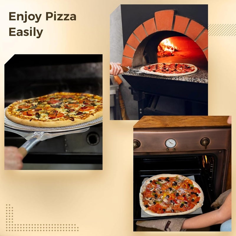 Professional Pizza Screen Set, 10 & 12 Inch Aluminum Mesh Pans for Perfectly Crispy Pizza Crust - Image 4