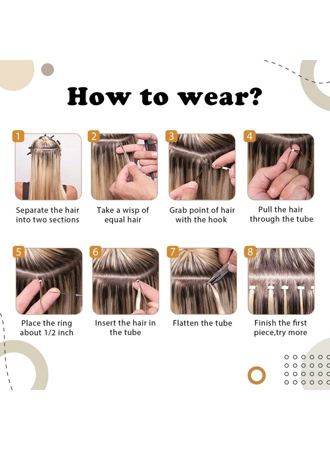 إيزي يوث Balayage مايكرو حلقة الشعر ملحقات الشعر البشري Microbeads الشعر أومبير بني داكن يتلاشى إلى بني فاتح مختلط شقراء مايكرو وصلات الشعر الشعر البشري الحقيقي 18 بوصة 50G 1G / S - Image 5