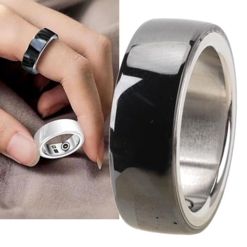 Smart health sports ring for fitness tracking and sleep monitoring, made of 18 stainless steel, silver color, waterproof and multi-functional - Image 4