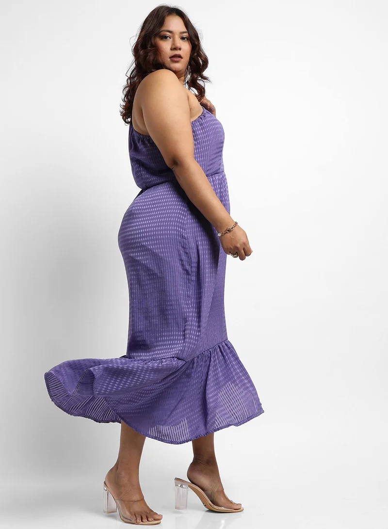 Instafab Plus One-Shoulder Midi Dress