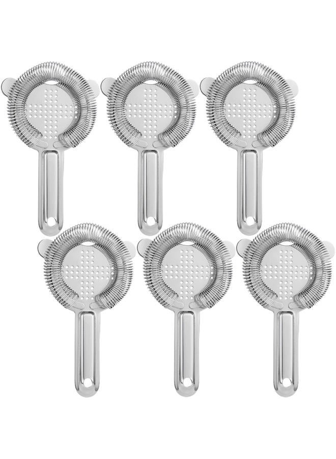 WUWEOT 6 Pack Cocktail Strainer, Stainless Steel Bar Strainer, Bar Tool Drink Strainer with 100 Wire Spring for Professional Bartenders and Mixologists - Image 1